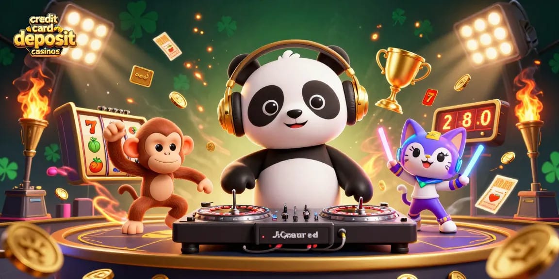Experience thrilling play at credit card deposit casinos with vibrant characters and dynamic elements.