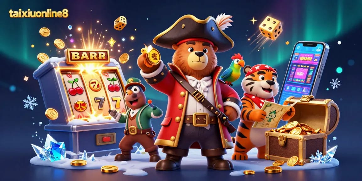 Engage in thrilling games at taixiuonline8 with vibrant slot machines and action-filled scenes.