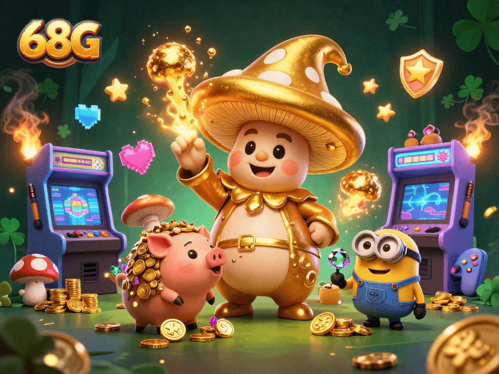 Aumente suas chances no cassino 68G com um cassino cheio de magia e tesouros brilhantes.