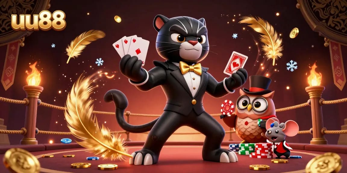 Engage in thrilling gameplay at uu88 with an illustration of gaming excitement featuring vibrant characters.