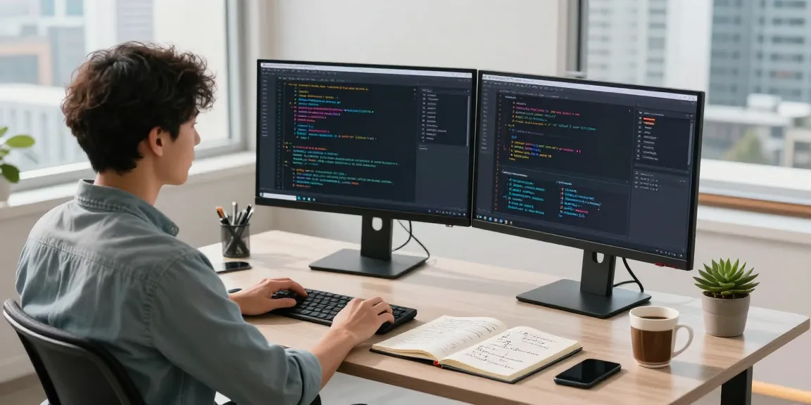 Engineer programming spicy ai chat applications in a modern tech workspace