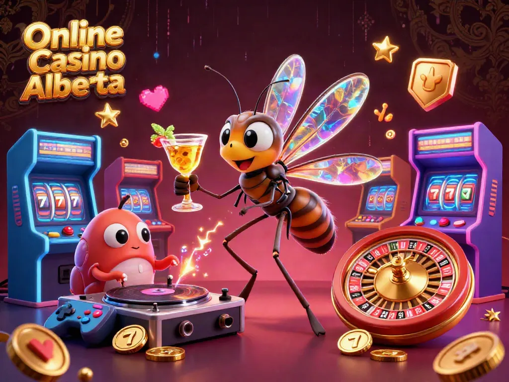 Engage with Online Casino Alberta's vibrant scene showcasing colorful gaming action and unique characters.