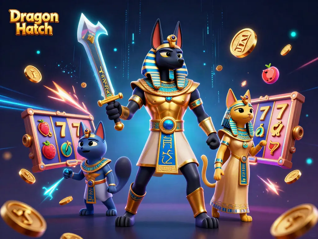 เกมสล็อต Dragon Hatch พร้อมกับตัวละคร Anubis และ Bastet ที่เต็มไปด้วยความสนุก