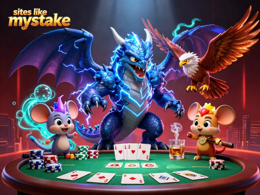 Experience thrilling gameplay with sites like mystake featuring poker tables and colorful chip stacks.