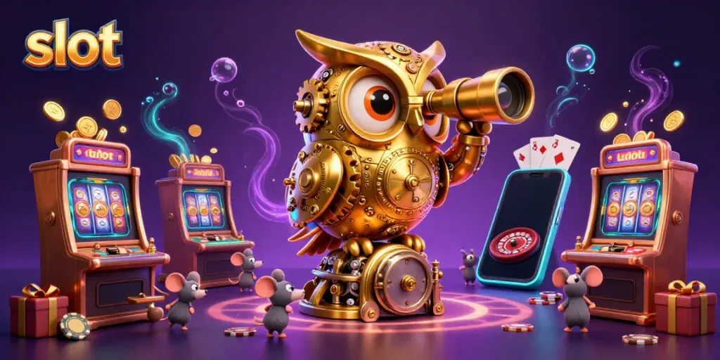Menang di slot dengan burung hantu emas yang mengawasi para pemain meski bersenang-senang.