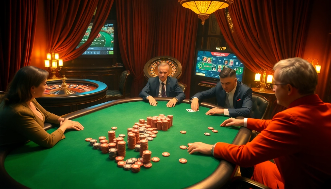 Experience thrilling poker action with 68VIP in a luxurious casino setting