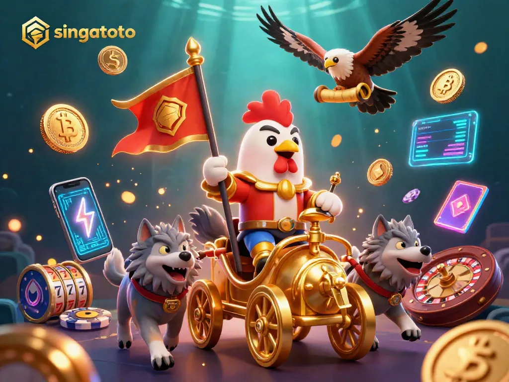 Experience the excitement of singatoto gaming with a dynamic casino battle scene featuring characters and elements