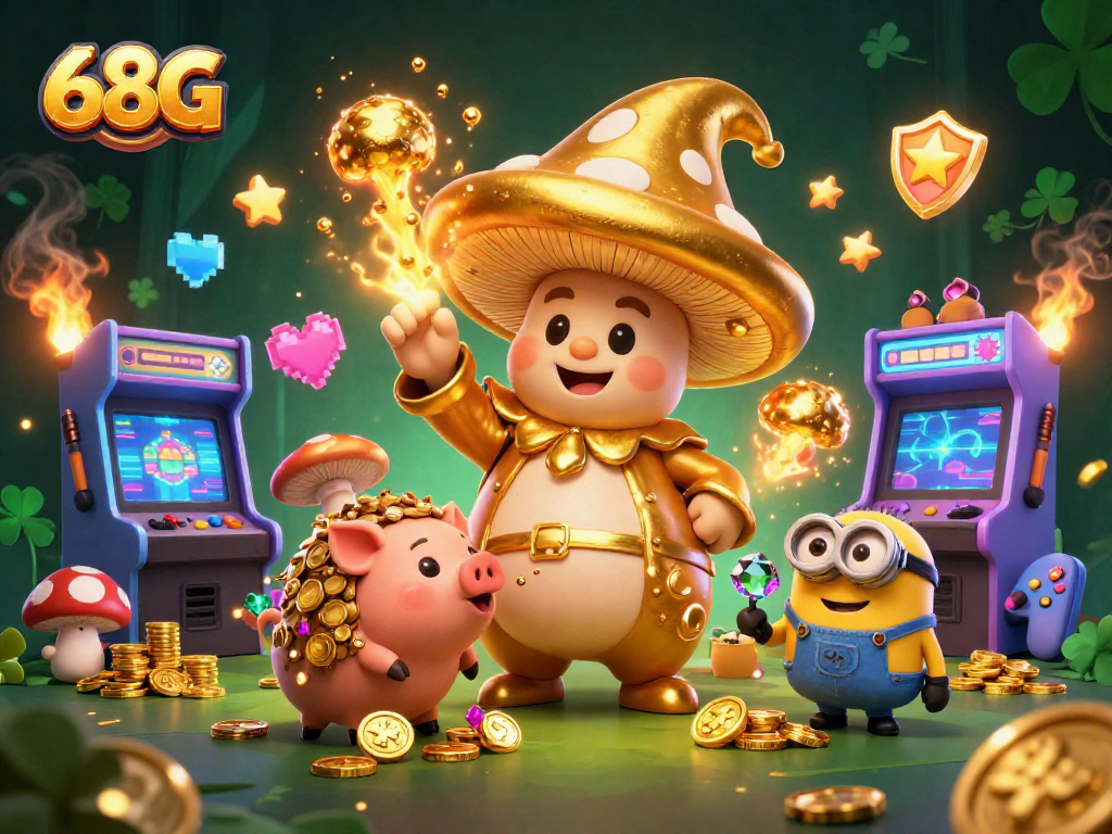 Aumente suas chances no cassino 68G com um cassino cheio de magia e tesouros brilhantes.