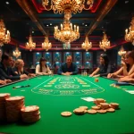 Engaging Blackjack Casino table with players enjoying the game and vibrant details.