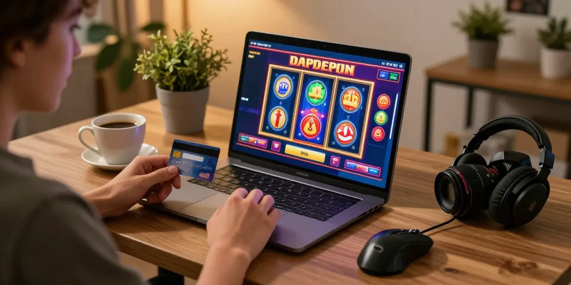 Online gaming scene showcasing a player at https://mhfe.org.uk enjoying credit card casino games with vibrant graphics and cozy atmosphere.